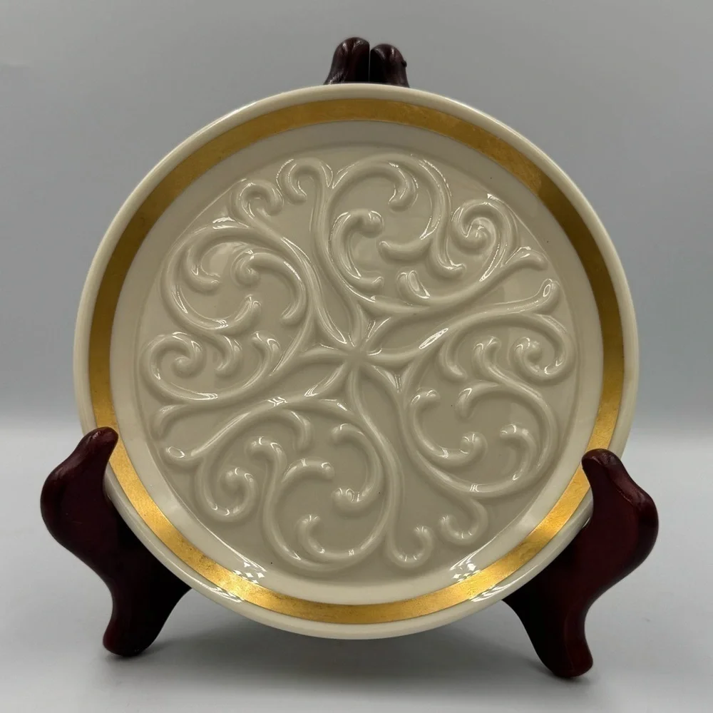 Vintage Lenox Wine Bottle Coaster Seville Collection Gold